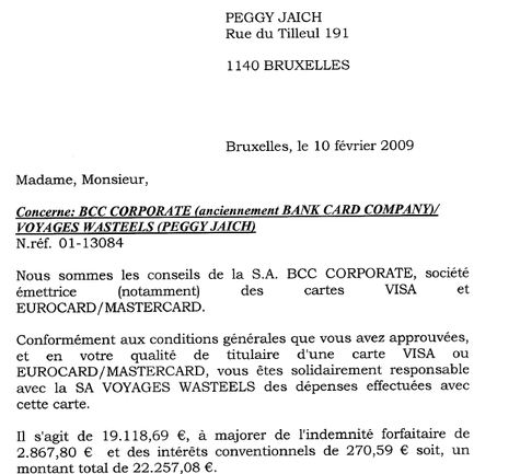 Wasteels Belgique : la BCC réclame... 100 000 euros à 19 salariés licenciés ! Wasteels Belgique : la BCC réclame... 100 000 euros à 19 salariés licenciés !