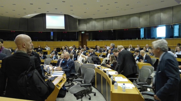 Les représentants des professionnels européens du tourisme réunis au Parlement européen de Bruxelles - Photo : P.C.