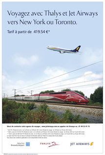Jet Airways et Thalys : campagne d'affichage à la Gare du Nord Jet Airways et Thalys : campagne d'affichage à la Gare du Nord