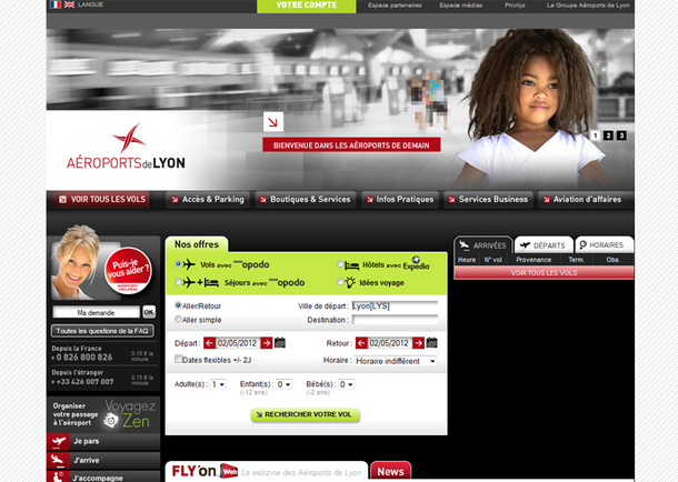 Aéroports de Lyon : une nouvelle page d'accueil pour le site web Aéroports de Lyon : une nouvelle page d'accueil pour le site web