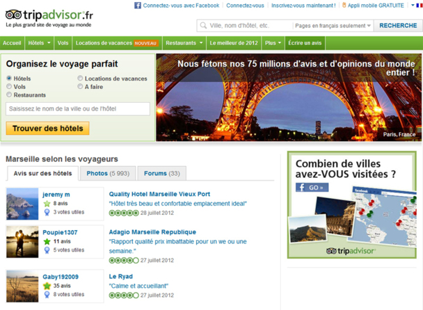 50 nouveaux avis de voyageurs sont postés chaque minute sur TripAdvisor - Photo DR 50 nouveaux avis de voyageurs sont postés chaque minute sur TripAdvisor - Photo DR