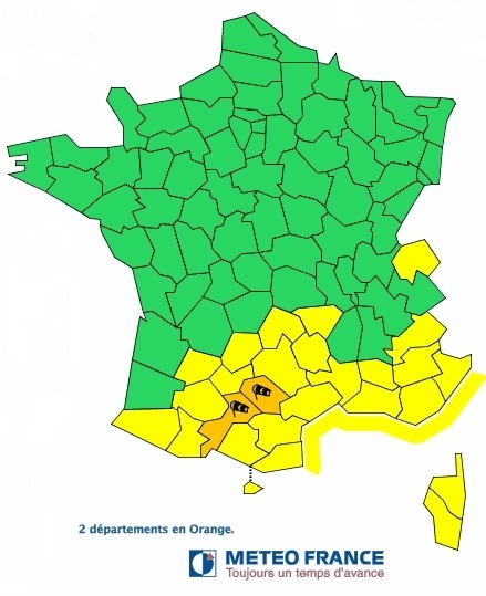 Le Tarn et la Haute-Garonne sont placés en vigilance orange au vent ce mardi 5 mars 2013 - Météo France