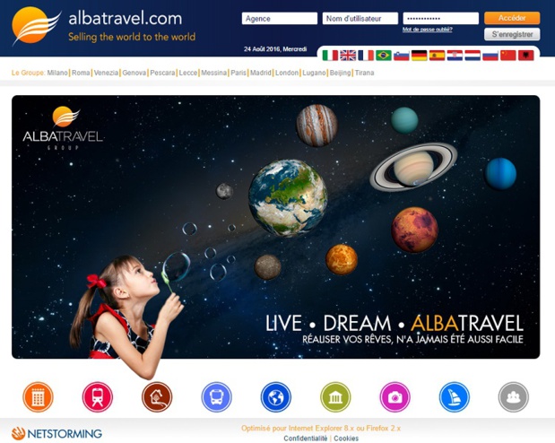Le site BtoB d'Albatravel fait peau neuve (c) capture homepage