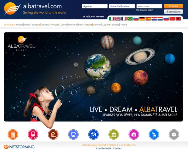 Le site BtoB d'Albatravel fait peau neuve (c) capture homepage Le site BtoB d'Albatravel fait peau neuve (c) capture homepage