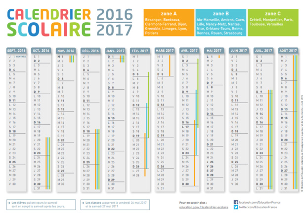 Vacances scolaires 2016/2017 : toutes les dates zone par zone Vacances scolaires 2016/2017 : toutes les dates zone par zone