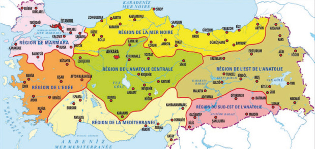 Les grandes régions de Turquie