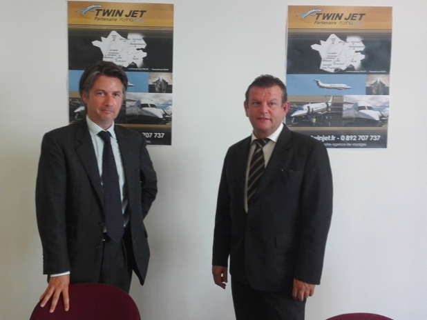 De gauche à droite : Guillaume Cllinot, directeur général, et Olivier Manaut, président de Twin Jet - Photo : P.C. De gauche à droite : Guillaume Cllinot, directeur général, et Olivier Manaut, président de Twin Jet - Photo : P.C.