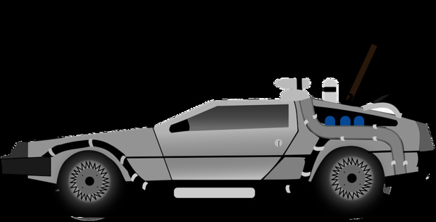 Voiture volante du film retour vers le futur. DR