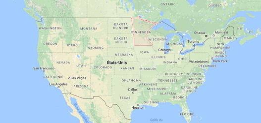 L'attaque au couteau s'est produite dans le Minnesota, au Nord des USA - DR : Google Maps