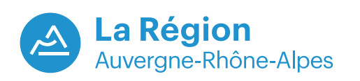 Le nouveau logo de la région Auvergne-Rhône-Alpes symbolise les montagnes des Alpes, les volcans d'Auvergne et le Rhône - DR