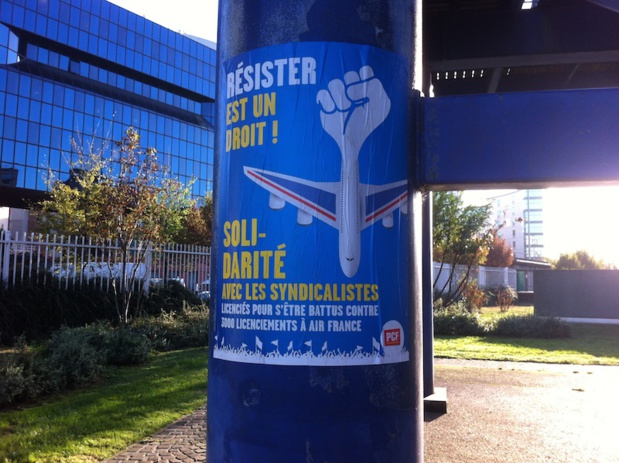 Manifestation de soutien au salariés d'Air France au tribunal de Bobigny - DR : LAC