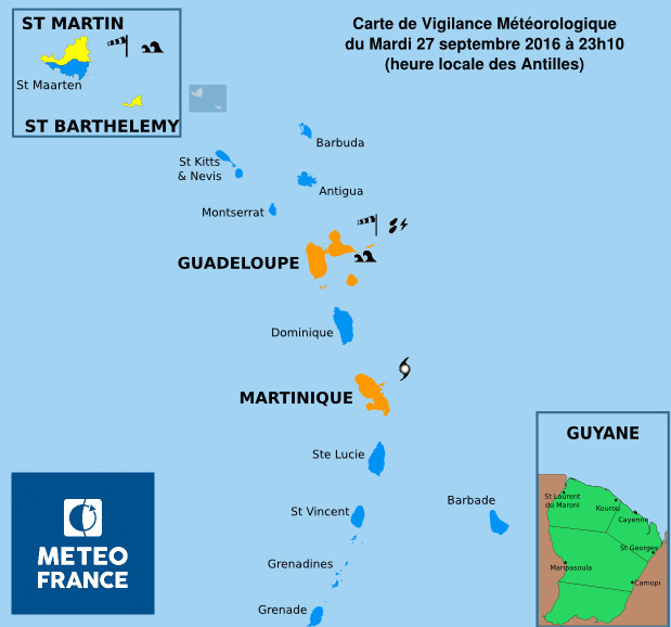Antilles : vigilance orange en Martinique et en Guadeloupe