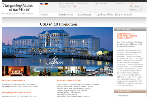 The Leading Hotels of the World : 13,26 € la nuit pour ses 80 ans The Leading Hotels of the World : 13,26 € la nuit pour ses 80 ans
