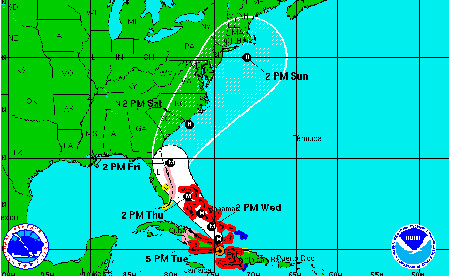 L'ouragan Matthew se rapproche des côtes américaines - DR : NOAA