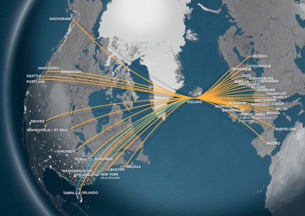 Le réseau d'Icelandair - DR