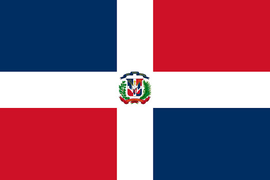 Drapeau de la République Dominicaine - DR : Wikipedia Drapeau de la République Dominicaine - DR : Wikipedia