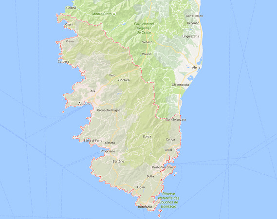 Figari Sud Corse et Ajaccio Napoléon Bonaparte sont les deux aéroports de Corse du Sud - DR : Google Maps