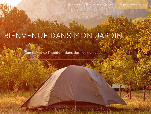 HomeCamper propose des emplacements de campings dans des jardins de particuliers - Capture d'écran