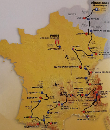 Le parcours du Tour de France 2017 - DR Le parcours du Tour de France 2017 - DR