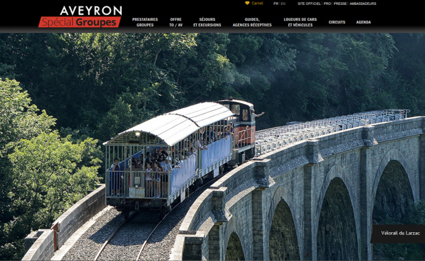 Le nouveau site web dédié au tourisme de groupe du Comité départemental du tourisme d'Aveyron - Capture écran
