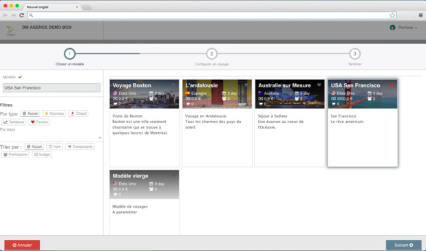 Des itinéraires préprogrammés Les agents de voyages s’inspirent des modèles, et s’adaptent à la demande spécifique du client Des itinéraires préprogrammés Les agents de voyages s’inspirent des modèles, et s’adaptent à la demande spécifique du client