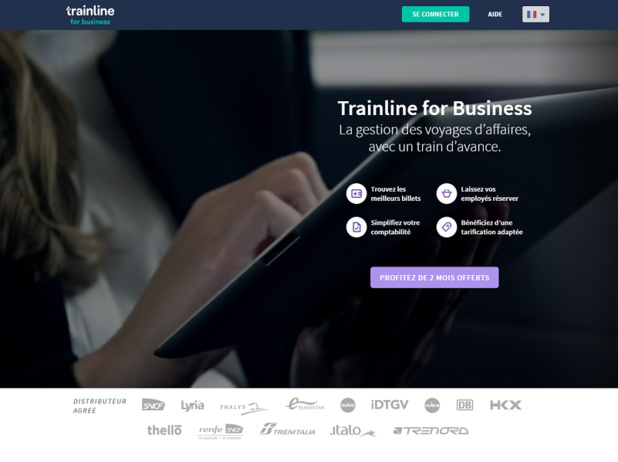 Trainline for Business est l'offre de Trainline dédiée aux entreprises - Capture d'écran