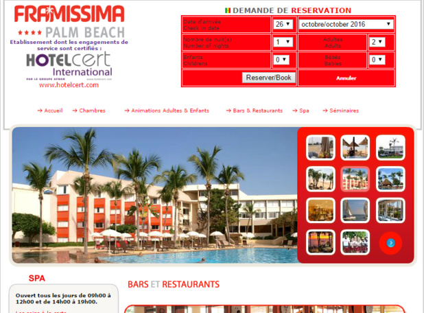 La société Framotel Sénégal exploite l'ex-Framissima Palm Beach, à Saly, au Sénégal - Capture d'écran