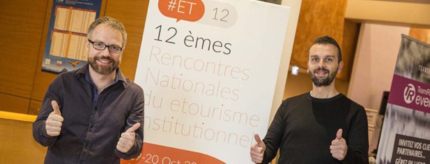 Xavier Rouhaud et Shaun Wourm co-fondateurs de Swikly, lauréate du start-up contest des Rencontres Nationales du e-tourisme institutionnel à Pau - DR