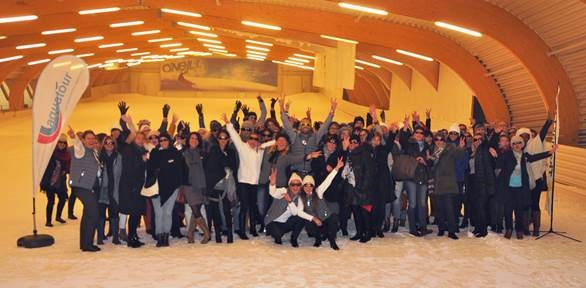100 responsables d’agences Thomas Cook et Aquatour se sont réunis le temps d’un workshop neige en Belgique - DR : Thomas Cook