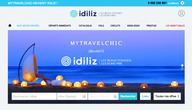 MyTravelChic devient Idiliz et ouvre le site de réservation de vols Ooofly doté d’un algorithme intelligent qui fournit au client « le » bon vol. (capture d'écran)
