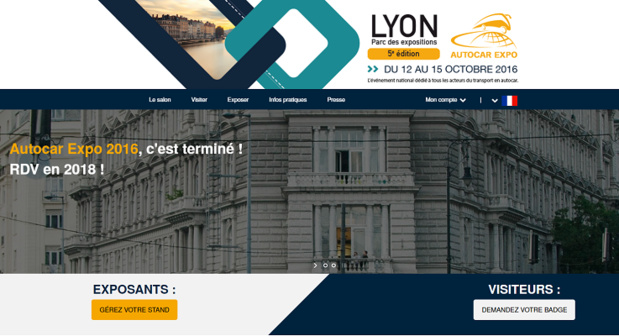 Sur son site Internet, Autocar Expo donne rendez-vous en 2018 - Capture d'écran Sur son site Internet, Autocar Expo donne rendez-vous en 2018 - Capture d'écran