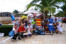 Ambiance joyeuse pour la visite du Memories Splash. Ici, sur l'aquaparc - DR : HL