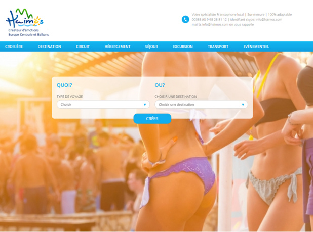 Haimos continue de vendre des séjours en B2C via son site Internet francophone - Capture d'écran