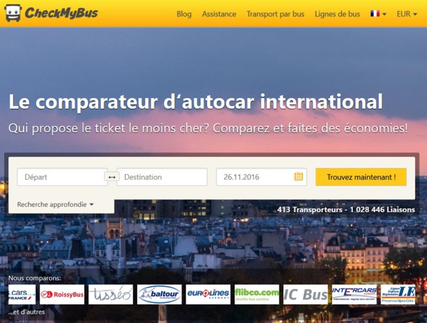 CheckMyBus comparateur d'autocar - Capture écran