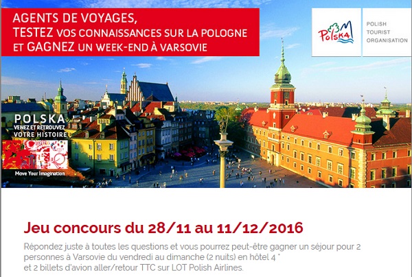 La Pologne fait gagner un week-end à Varsovie aux agents de voyages