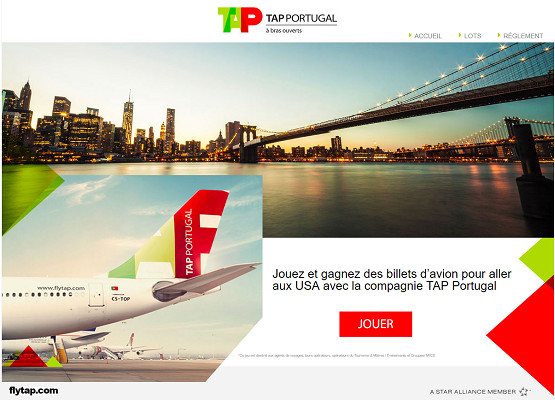 Le jeu de TAP Portugal est en ligne du 28 novembre au 3 janvier 2017 - DR : TAP Portugal Le jeu de TAP Portugal est en ligne du 28 novembre au 3 janvier 2017 - DR : TAP Portugal