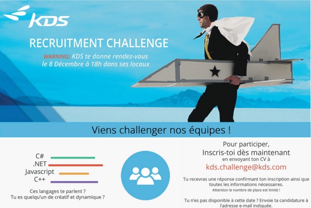 KDS recrute une trentaine de personnes pour son département R&D