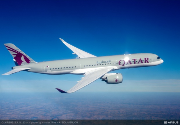 L'Airbus A 350 de Qatar Airways sera positionné à la rentrée entre Paris et Doha. DR Airbus.