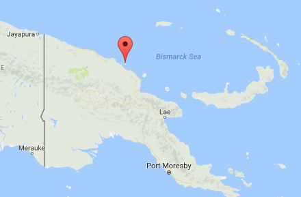 Le volcan est situé sur l'île de Manam en Papouasie-Nouvelle-Guinée - DR : Google Maps