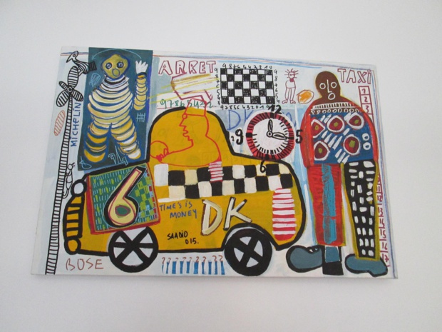 L’artiste sénégalais Saadio s’inspire des scène de la rue, des enseignes murales. On commence à voir ses œuvres dans les galeries européennes - Photo M.S. L’artiste sénégalais Saadio s’inspire des scène de la rue, des enseignes murales. On commence à voir ses œuvres dans les galeries européennes - Photo M.S.