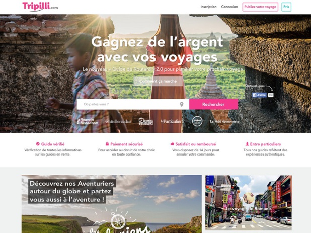 Tripilli est une plateforme collaborative qui permet aux particuliers de partager leurs expériences de voyage et de les vendre à d’autres voyageurs (c) Tripilli