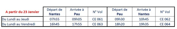 Chalair Aviation : nouvelle ligne Nantes - Pau Chalair Aviation : nouvelle ligne Nantes - Pau
