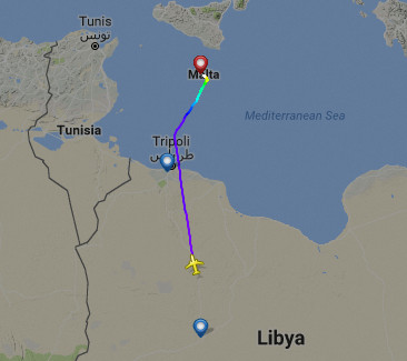 Le trajet de l'A320 selon Flight Radar - DR : Flight Radar