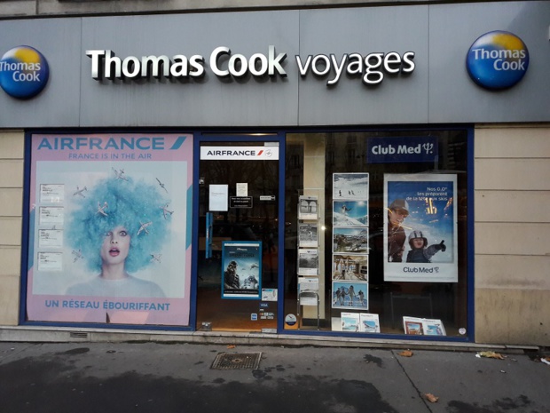 Une des agences Boiloris fermée qui porte l'enseigne Thomas Cook - Photo MS