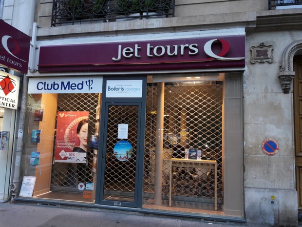 Une des agences Jet Tours du réseau boiloris fermée à la clientèle - Photo MS.