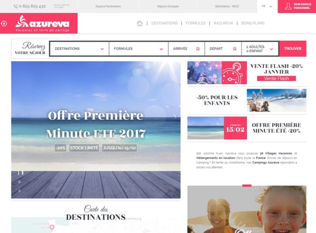 Afin de satisfaire davantage ses clients et de leur offrir plus de visibilité et de facilité à naviguer, le groupe a entièrement repensé son site Internet - DR : Azureva