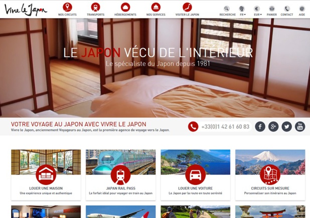 Le site Vivre le Japon recense une grande quantité d'informations sur le pays - Capture écran