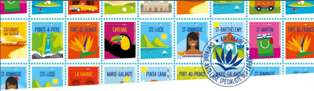 Air Caraïbes fait la promotion de ses destinations des Caraïbes sous la forme de timbres - DR : Air Caraïbes Air Caraïbes fait la promotion de ses destinations des Caraïbes sous la forme de timbres - DR : Air Caraïbes
