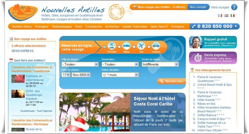 Centrale de réservation proposant plus de 300 références produits, NouvellesAntilles.com est également en passe de devenir LE guide touristique de référence sur l’archipel caribéen. Centrale de réservation proposant plus de 300 références produits, NouvellesAntilles.com est également en passe de devenir LE guide touristique de référence sur l’archipel caribéen.