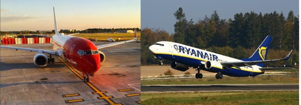 Norwegian et Ryanair vont unir leurs forces - Photo : Norwegian/Ryanair